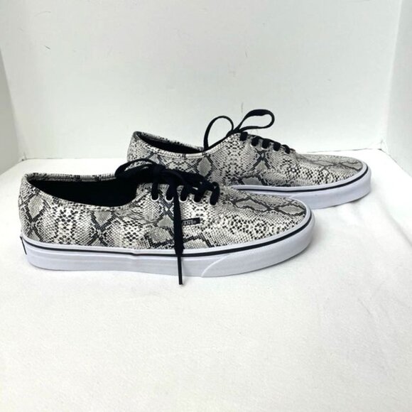 Vans Off The Wall Sneakers Snake Silver US M 8.5/W 10 Neutral Animal Print - Picture 6 of 10